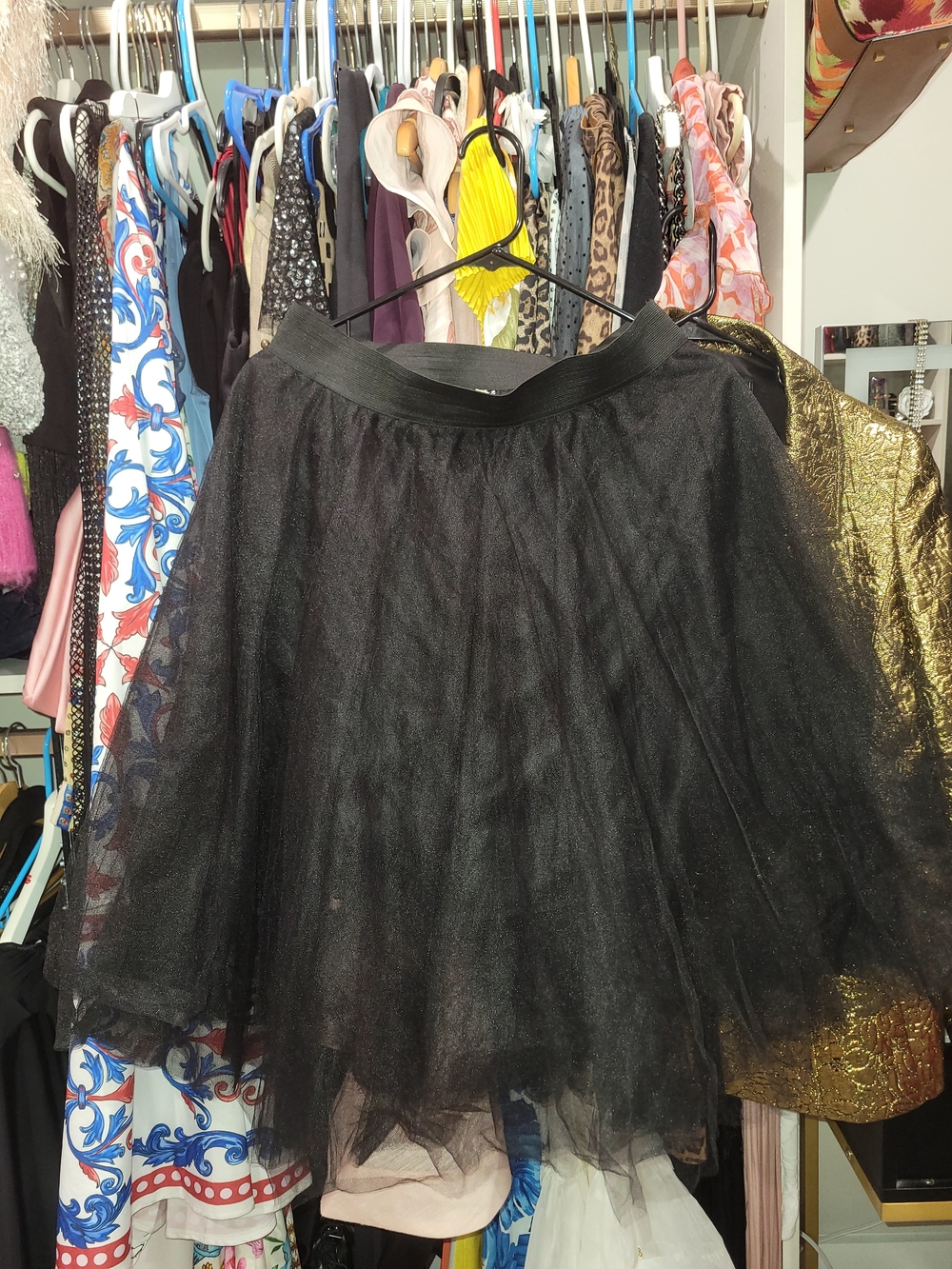Women's Black Tulle Circle Skirt - Flowy Layered Skirt